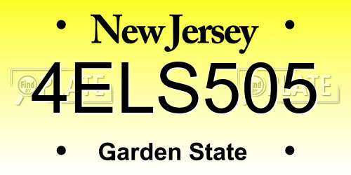 4ELS505 New Jersey License Plate