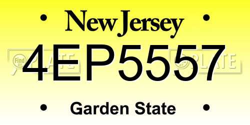 4EP5557 New Jersey License Plate