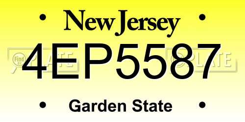 4EP5587 New Jersey License Plate