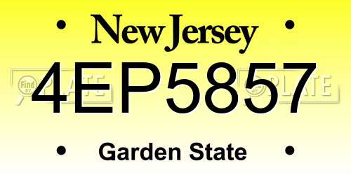4EP5857 New Jersey License Plate