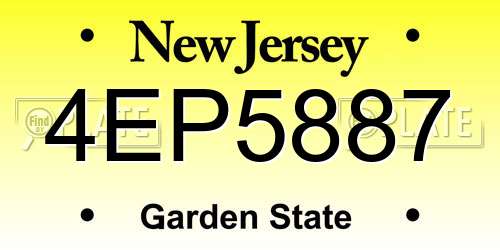 4EP5887 New Jersey License Plate