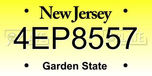 4EP8557 New Jersey License Plate