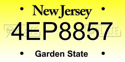 4EP8857 New Jersey License Plate