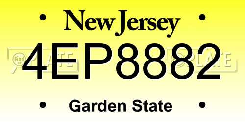 4EP8882 New Jersey License Plate