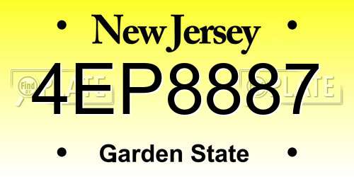 4EP8887 New Jersey License Plate