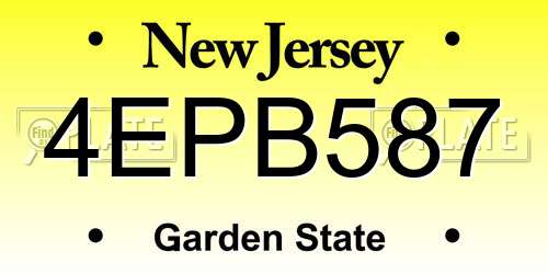 4EPB587 New Jersey License Plate