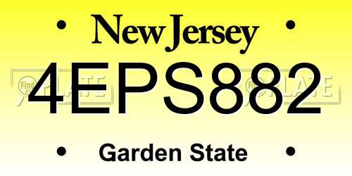 4EPS882 New Jersey License Plate