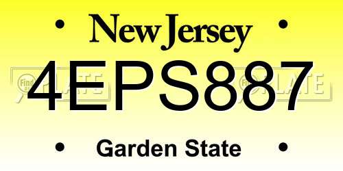 4EPS887 New Jersey License Plate