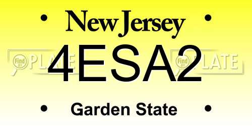 4ESA2 New Jersey License Plate