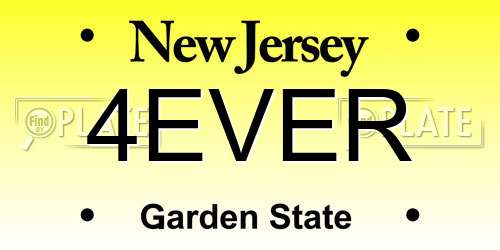 4EVER New Jersey License Plate