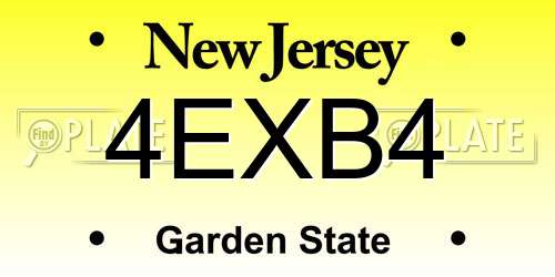 4EXB4 New Jersey License Plate