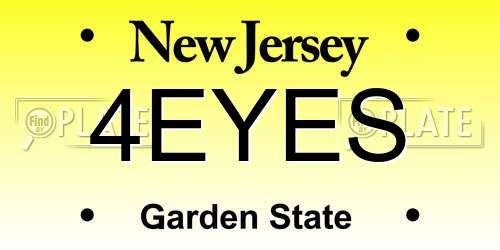 4EYES New Jersey License Plate