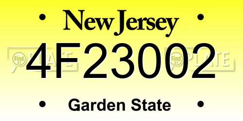4F23002 New Jersey License Plate