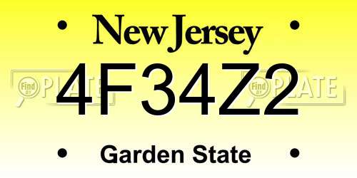 4F34Z2 New Jersey License Plate