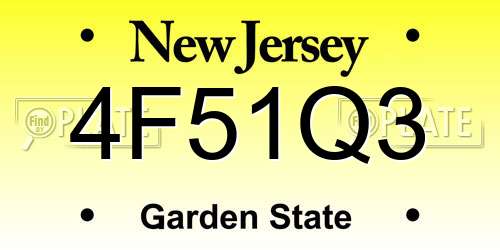 4F51Q3 New Jersey License Plate