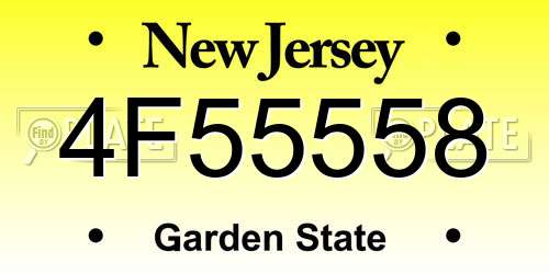 4F55558 New Jersey License Plate