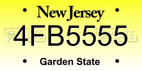 4FB5555 New Jersey License Plate