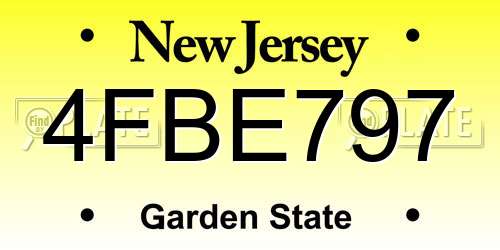 4FBE797 New Jersey License Plate
