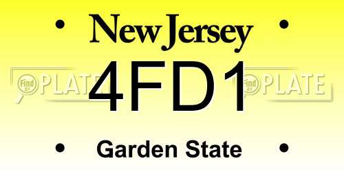 4FD1 New Jersey License Plate