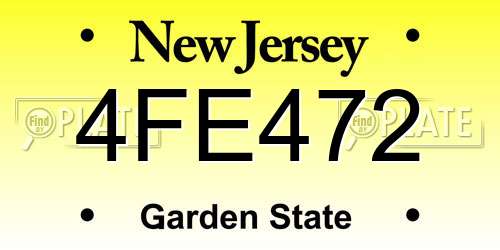 4FE472 New Jersey License Plate