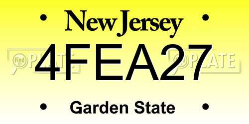 4FEA27 New Jersey License Plate