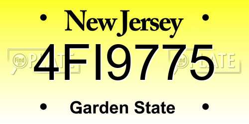 4FI9775 New Jersey License Plate