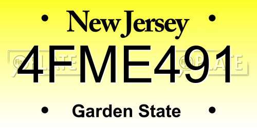4FME491 New Jersey License Plate