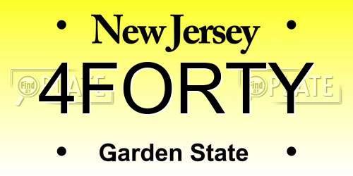 4FORTY New Jersey License Plate