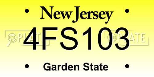 4FS103 New Jersey License Plate