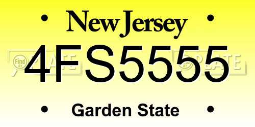 4FS5555 New Jersey License Plate