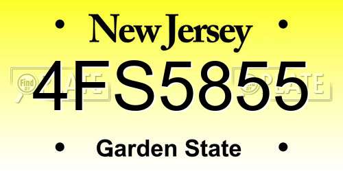 4FS5855 New Jersey License Plate