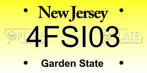 4FSI03 New Jersey License Plate