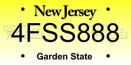 4FSS888 New Jersey License Plate