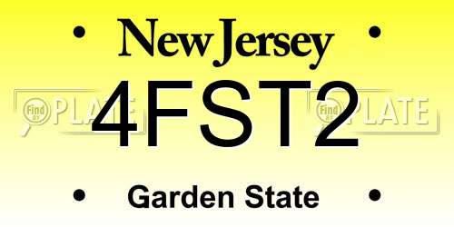 4FST2 New Jersey License Plate