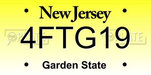4FTG19 New Jersey License Plate