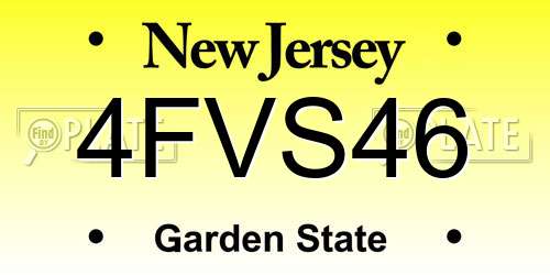 4FVS46 New Jersey License Plate