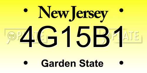 4G15B1 New Jersey License Plate