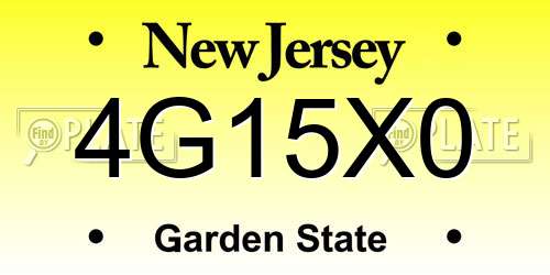 4G15X0 New Jersey License Plate