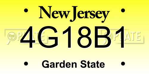 4G18B1 New Jersey License Plate