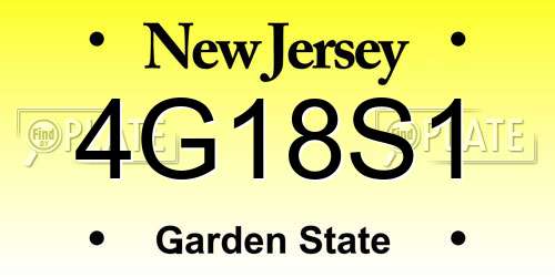 4G18S1 New Jersey License Plate