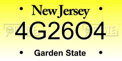 4G26O4 New Jersey License Plate