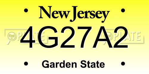 4G27A2 New Jersey License Plate