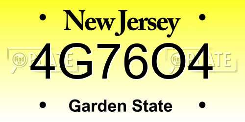 4G76O4 New Jersey License Plate