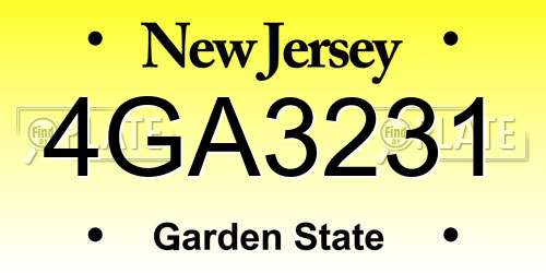 4GA3231 New Jersey License Plate