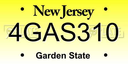 4GAS310 New Jersey License Plate