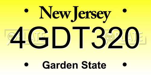 4GDT320 New Jersey License Plate