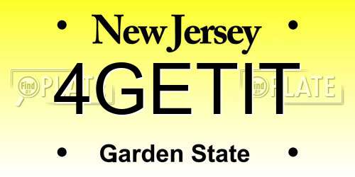 4GETIT New Jersey License Plate
