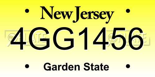 4GG1456 New Jersey License Plate