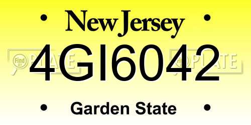 4GI6042 New Jersey License Plate