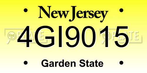 4GI9015 New Jersey License Plate